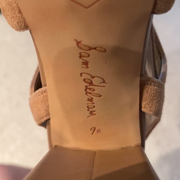 Sam Edelman Chunky Heel Lace up Sandals sz 7.5 - Picture 6 of 6